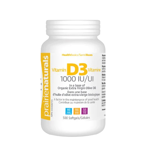 Prairie Naturals D3 1000 IU 500 Capsules